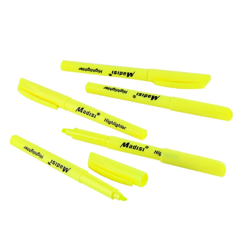 Madisi Highlighters, Chisel Tip, Fluorescent Yellow, Bulk Pack, 144-Count - Image 3